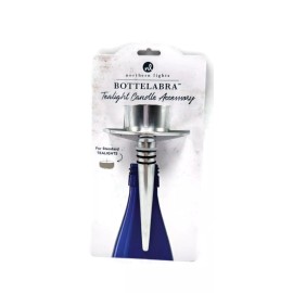 Northern Lights Bottelabra Silver Wine Bottle Tealight Candle Holder NEW