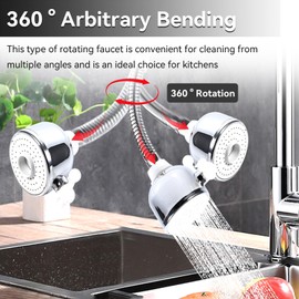 HERCHR 360° Rotating Tap Attachment, Tap Extension, Tap Aerator for Taps and Showers in Most Kitchens, Bathrooms, Bars and Toilets