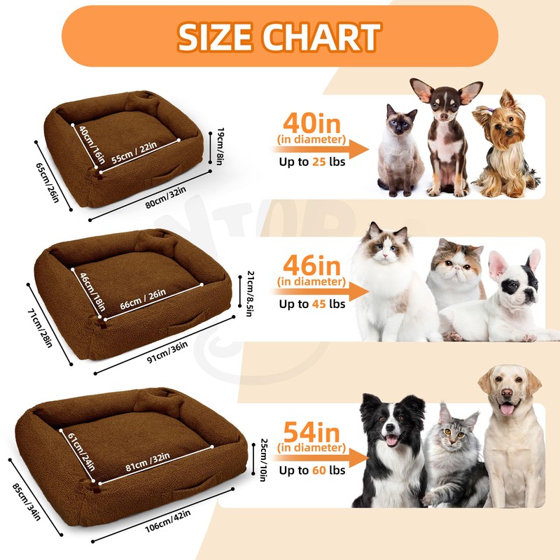 Sytopia Calming Dog & Large Cat Bed, Anti-Anxiety Donut Cuddler,