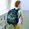4PCS Rolling Backpack for Boys,Kids Dinosaur Backpacks with Roller Wheels,