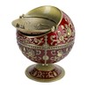 Innovetive Ashtray Wine Red Eagle Metal Globe with Lid Decorative