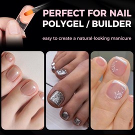 Kiiwah 150 Pcs Toe Nail Forms for Extension & Build, Reusable Dual Forms Set Long Square Full Cover Molds for Polygel, Acrylic Gel Builder, Manicure, 15 Sizes (Clear)