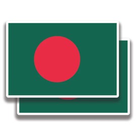 Decal and Sticker Mafia BANGLADESH FLAG DECAL 2 Stickers Bogo For Car Bumper Truck 4x4 2 For 1 - 4"W x 2.7"H
