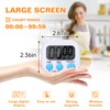 12 Pack Digital Kitchen Timers for Cooking, Small Magnetic Countdown