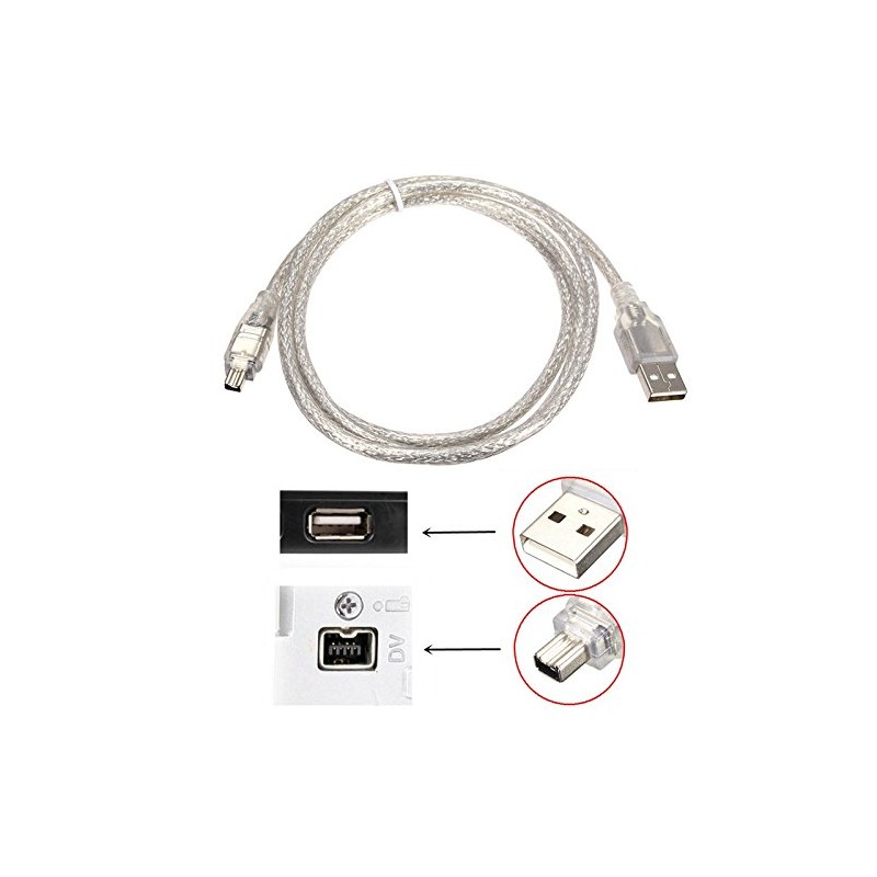 USB Male to IEEE 1394 4Pin Male iLink Mini DV