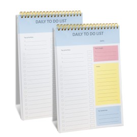 TRASEXTRA To Do List Notepad,To Do Planners,Notebook,To Do List Notebook for Work,Task Checklist Notes Daily Planner,6.5IN×9.8IN,62 Sheets,2 Pack