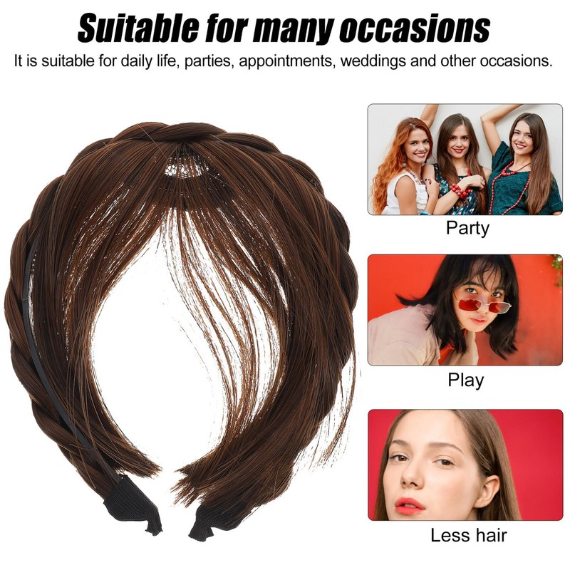 Clip In Bangs, Brown Fake Bangs 100% Real Human Hair