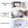 FUSMYE 5 Pack Translucent Collapsible Silicone Food Storage Containers with