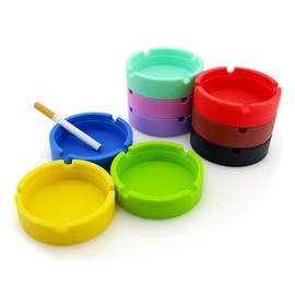 Healifty Ceniceros Para Exteriores Silicone Ashtray, Unbreakable Rubber High Temperature Heat Resistant Ashtray for Office Home Decor 1pcs (Black) Cool Ashtrays