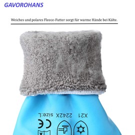 GAVOROHANS 2 Pairs of Waterproof Thermal Winter Work Gloves, Polar Fleece Lining, Excellent Grip, Double Latex Coating, Thermal Warm Winter Gloves (2, M)