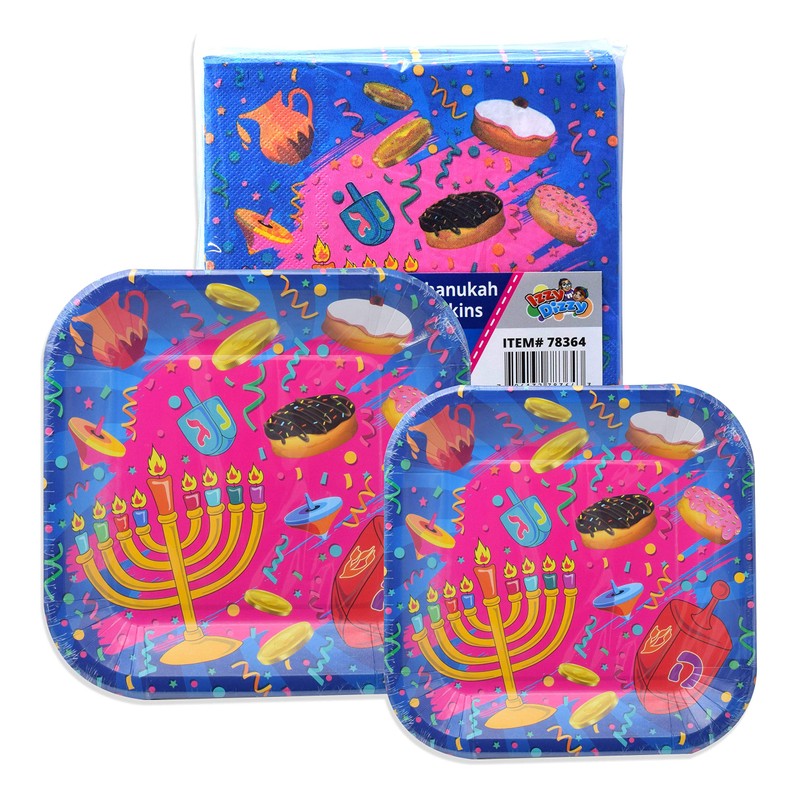 Hanukkah Paper Goods Set - Mega Pack - Serves 10