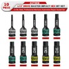 KIRXST 1/2" Drive Impact Hex Bit Socket, 10 Piece Allen