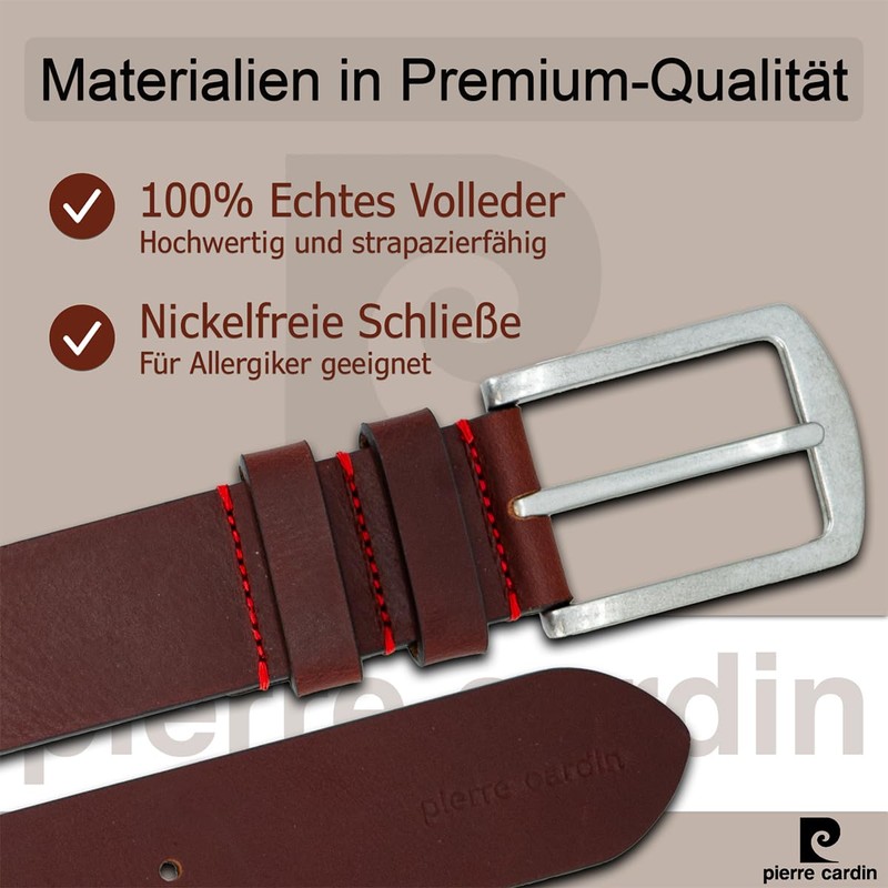 Pierre Cardin Men's Leather Belt, brown