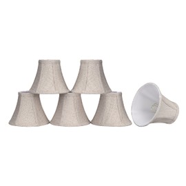 Aspen Creative 30059-6A, Bell Clip-On Chandelier Lamp Shade, Beige, 3" Top x 6" Bottom x 5" Slant Height, Set of 6