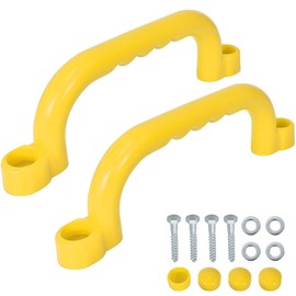 Grab Handles for Playground, Grab Handles Climbing Frame, Plastic Handle, Non-Slip Handles, Play Tower Accessories, Grab Handles, for Outdoor Toy, Tree House, Playhouses (Yellow)