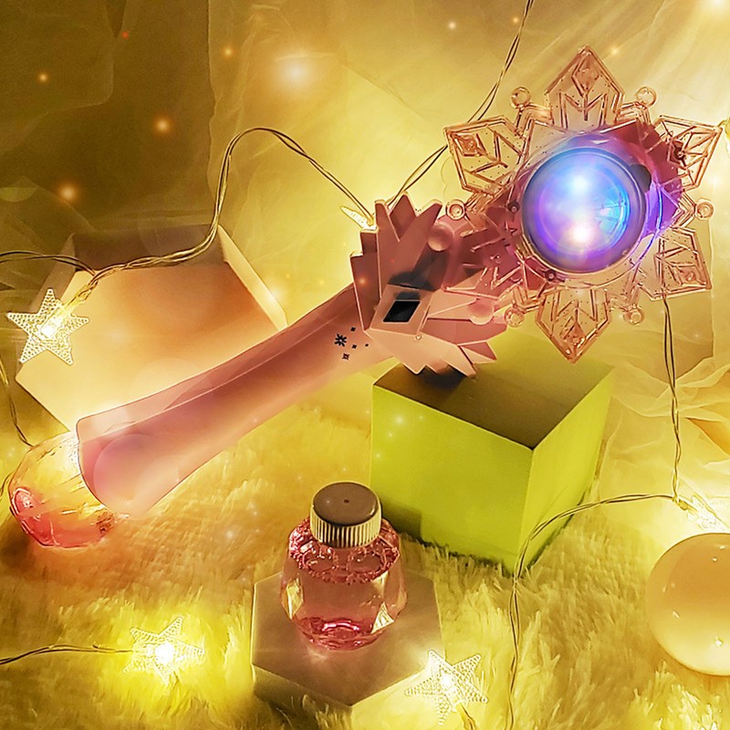 Music Light Bubble Wand Automatic Safe Handheld Electric Bubble Stick