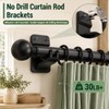 No Drill Curtain Rod Brackets, 8-Pack Adhesive Hooks with Invisible