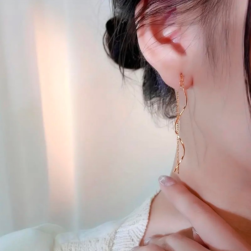 Threader Earrings for Women Gold Chain Earrings Long Tassel Earrings