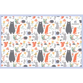 Suessie Disposable Placemats for Baby, Forest Animals (60 Count)