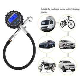 Medidor de Presión de Llantas Digital - Precisión Profesional - Inflador de Llantas de 200 PSI Medidor de Presión Digital Pantalla LCD Universal para Automóviles, Motocicletas, Camiones