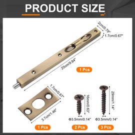 uxcell Door Bolts Latch 10 Inch, Stainless Steel Security Door Guard Lever Action Flush Slide Lock for Inactive Leaf, Double Dummy Door, Bronze