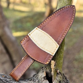 Handmade Sheath Fix Blade Knife Leather Dagger Double Edge Goat & Cow Leather knife Holster EDC
