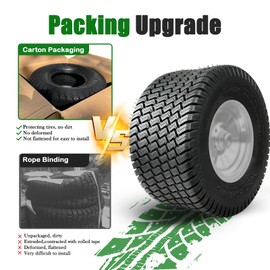 TRIPOWER 16x7.5-8 Lawn Mower Tires - 16x7.50-8 Tire for Riding Mower and Lawn Garden Tractor, Durable 4PR, Tubeless, 580lbs Capacity, Set of 2