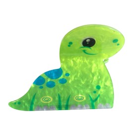Funny Cartoon Brachiosaurus Dinosaur Hair Clip,Acrylic Hair Clip,Small Claw Clip for Women,Green, 1 Count (Pack of 1)