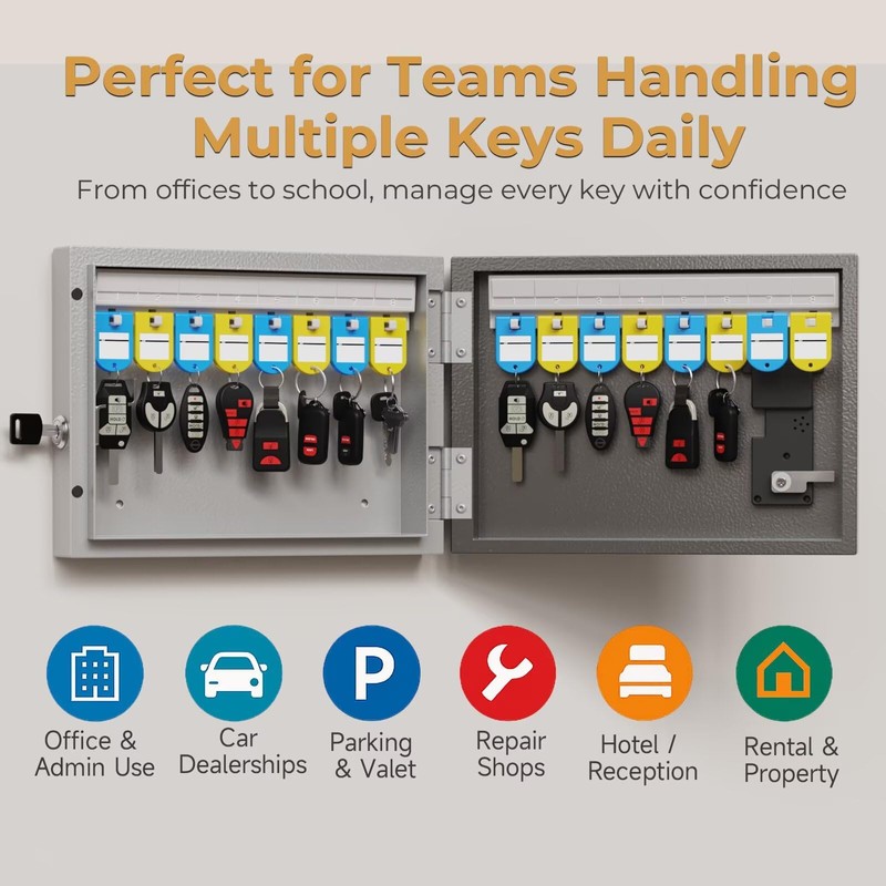 16 Key Lock Box Wall Mount, Smart Key Cabinet, use