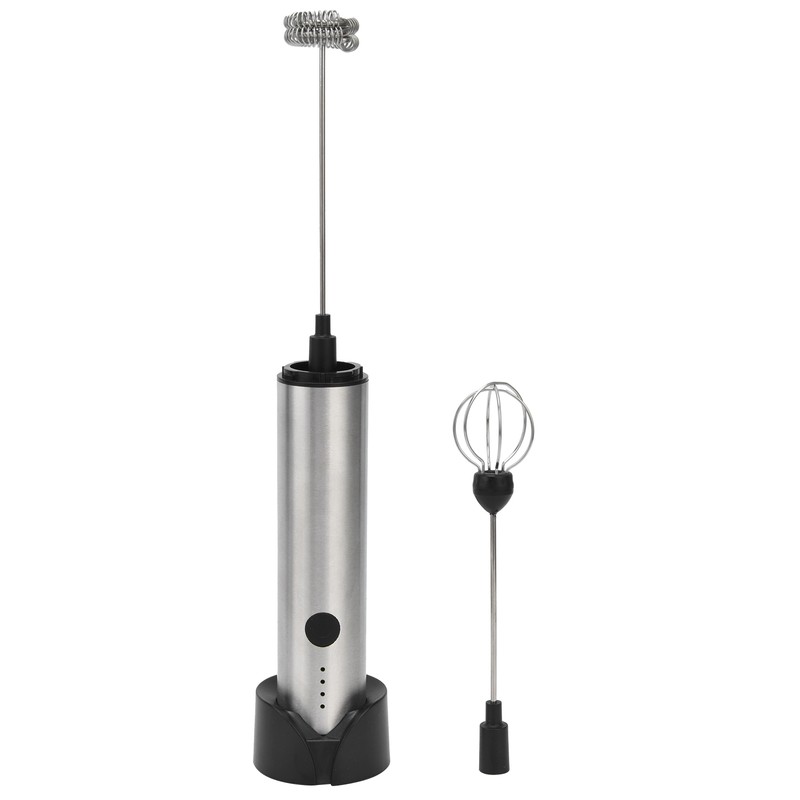 Stainless Steel Electric Milk Frother Handheld Egg Beater USB Charging