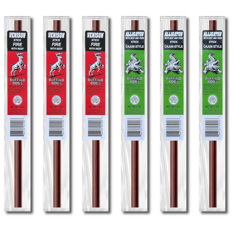 Buffalo Bob's Meat Sticks (Mixed 6 Pack) - 3 Venison