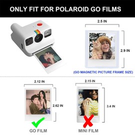 wogozan GO Magnetic Picture Frame For Polaroid Go Gen 2/ Polaroid Go Mini Instant Camera 2.15x2.65 Inches Films, Magnets for Refrigerator with Transparent Cover - 20 Pack White