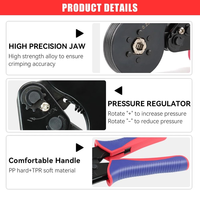 HKS Ferrule Crimping Tool Kit - Hexagonal Ferrule Crimper Plier