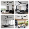 TALOYA Ceiling Fans with Lights,52 inch Modern Low Profile Ceiling