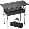 Anbte Folding Camping Table, Aluminum Roll Up Camping Table Adjustable