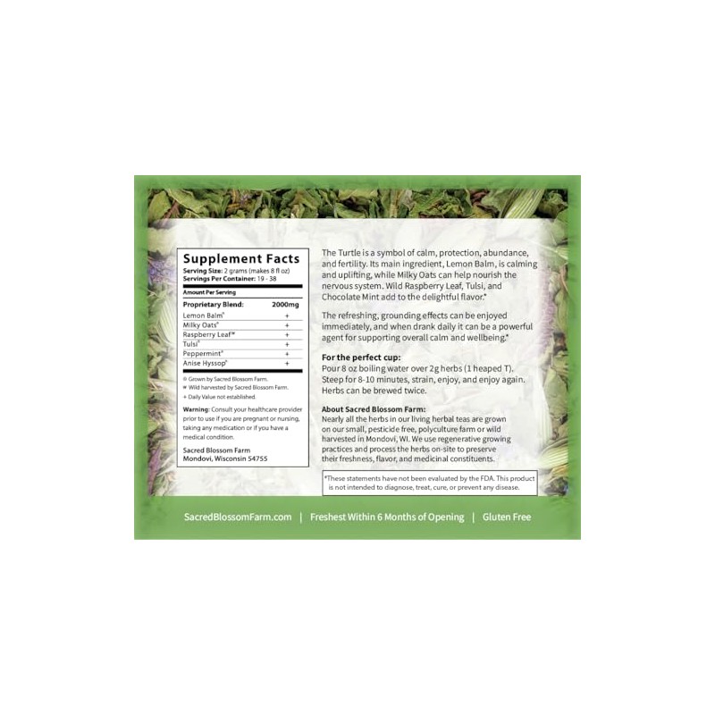 Sacred Blossom Farm | Turtle | Loose Leaf Herbal Tea