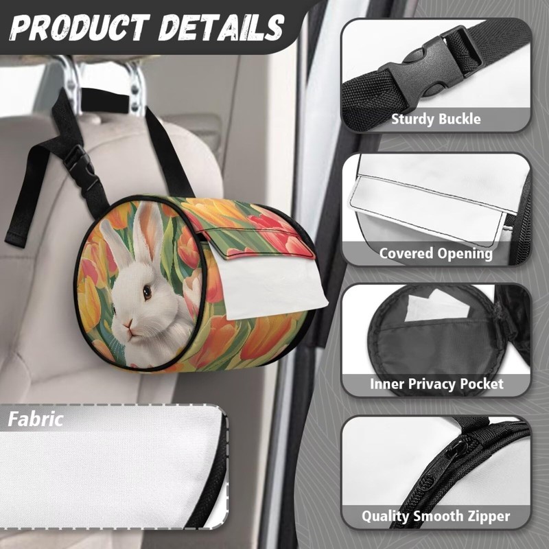 GLENLCWE Easter Rabbit Tulip Hanging Toilet Paper Holder Roll Paper