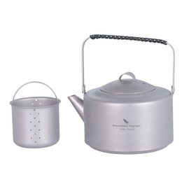 Boundless Voyage 380ml Titanium Teapot with Filter Tea Kettle Stovetop Kettle Water Jug Portable Drinkware Outdoor Ultralight Coffee Tea Pot Ti3111D