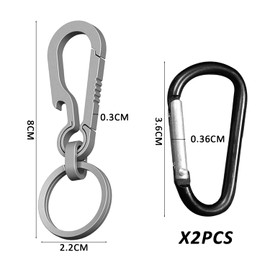 1 Piece Bottle Opening Key Chain, 2 Pieces Black Carabiner Buckles, Titanium Alloy Key Chain, Bottle Cap Opener, Multifunctional Key Chain, Carabiner Buckle, For Hiking, Camping and Daily Use