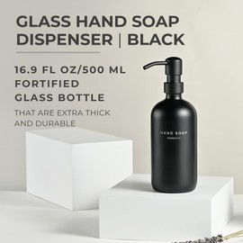 MaisoNovo Soap Dispenser 1-Piece Set | 16.9oz Black Bottles with Black Stainless Steel Pump