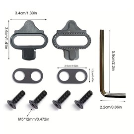 SPD Cleats for Cycling Shoes 2 Pcs SPD Cleats Non-Slip Design Perfect for Indoor Cycling Mountain Biking and Outdoor Road Riding Black