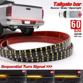 Syneticusa Rear Tailgate Strip 60" TRIPLE LED Sequential Turn Signal-Brake-T