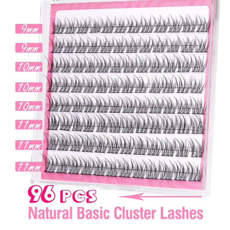 Natural Cluster Lashes Wispy CC Curl 9-11MM Mixed Lengths Eyelash