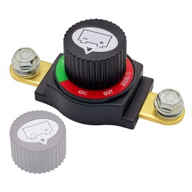 Ampper Side Post Battery Disconnect Switch 12V - 48V, Marine Battery Switch Disconnect Power Cut Off W/Removable Knob for Car, RV and Boat (On/Off)