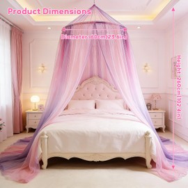 Mosquito Net Bed Canopy for Girls, Princess Bed Canopy Curtains
