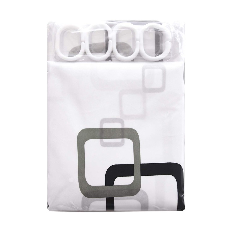 WedDecor Shower Curtains Grey and White Squares 180 x 200