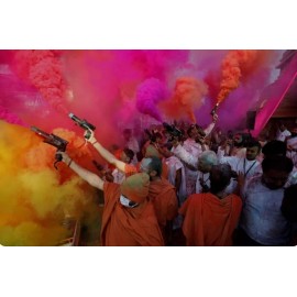 Unbranded HOLI COLOR POWDER- 2LB BAGS, RED COLOR GULAL, FESTIVAL COLORED POWDER.
