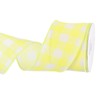 MECCANIXITY Lemon Yellow Checkered Ribbon,2.5 Inch x 10 Yards Wired