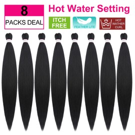 ATRAENTE Pre Stretched Braiding Hair 22 Inch 8 Packs Long Braiding Hair Prestretched For Box Braids Soft Yaki Texture Lightweight Natural For Daily Use And Holidays