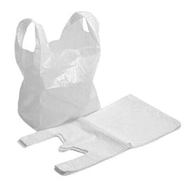 AMD Nexus White Medium Carrier Bags 10 X 15 X 18 - Plastic Carrier Bags Heavy Duty Vest Carrier Bags - Pack of 100